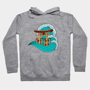 Big wave over the floating gate Hoodie